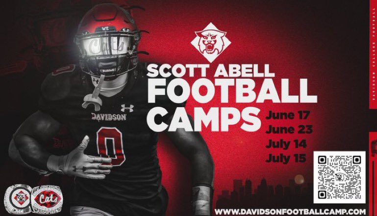 Thanks for the invite @_CoachMunch I'm really looking forward to attending @DavidsonFB @CHHS_FOOTBALL @_Jerry_Edwards #CatsAreWild