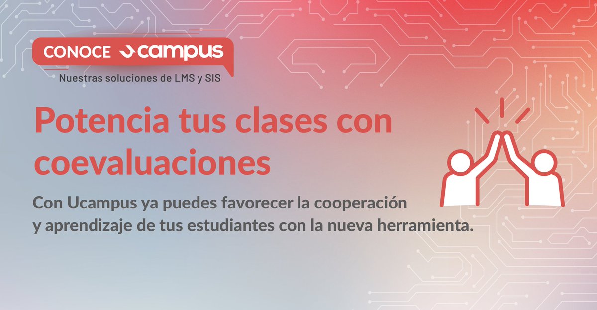 ucursos's tweet photo. Súmate a las coevaluaciones y permite que tus estudiantes puedan valorar su trabajo entre pares. 🤝 https://t.co/bg2G2hRjZz