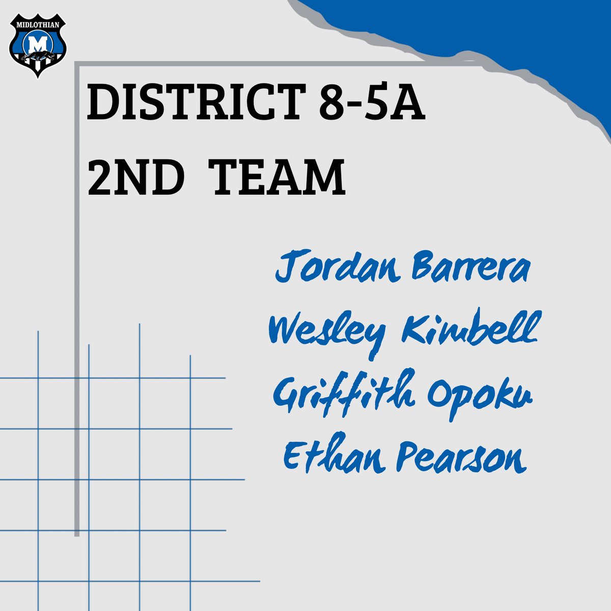 midlo_bsoccer's tweet photo. 📣2023 8-5A All-District Teams
👏Congratulations! 
#misdproud @MISD_Athletics @MHSPanthers @MHSsoccerBC https://t.co/S5ZBtirZGG