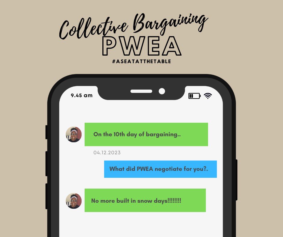 PrinceWilliamEA's tweet photo. PWCS educators have experienced our work day & annual calendar lengthened due to the amount of unused inclement weather days.
Our work day was lengthened, our pay was not.
Inclement weather days continue to be added, not used, without pay adjustments.
Negotiations begin 4/12! https://t.co/OJhaVkPgiM