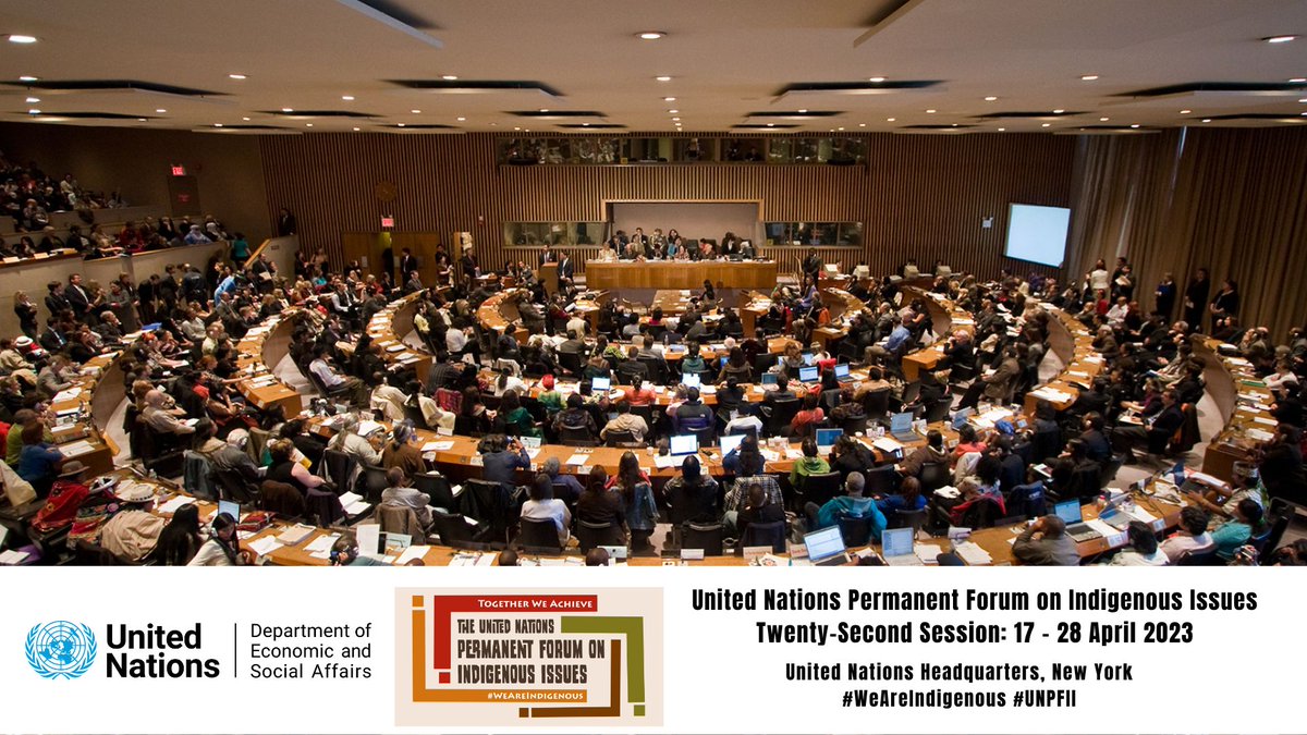 Next week the 22nd Session of the UN Permanent Forum on #Indigenous Issues kicks off! You can tune in at 📺webtv.un.org
 #WeAreIndigenous <a href="/UNDESA/">UN DESA</a> <a href="/UNDESASocial/">UN DESA DISD</a>