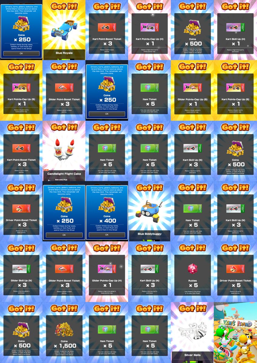 Llam3's tweet photo. Tuberías de fichas lista ☺️
1 cap de vehículo y 1 de ala
1 boleto de característica de vehículo
Pastelabro que la quería desde hace mucho 😔
5 rubíes y 4150 monedas
En la dorada salió campanala plateada
#YoshiTour #MarioKartTour https://t.co/7mjxudkvxF