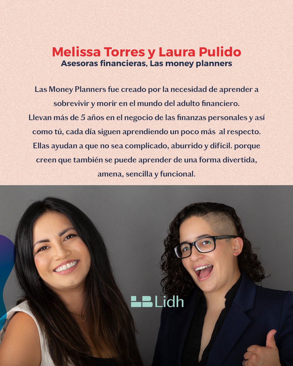Lidh_Academy's tweet photo. ¡ATENCIÓN EMPRENDEDORA! 📢 
Esta plática es para ti 🙌🏼. Si estás buscando crecer tu negocio pero no sabes cómo hacerlo @lasmoneyplanners  nos enseñarán darle ese valor a nuestro emprendimiento. Regístrate gratis https://t.co/Mvj6ThGpWv 

#Lidh #TuDineroTuPoder #emprendedoras https://t.co/pEzhp0QlXD