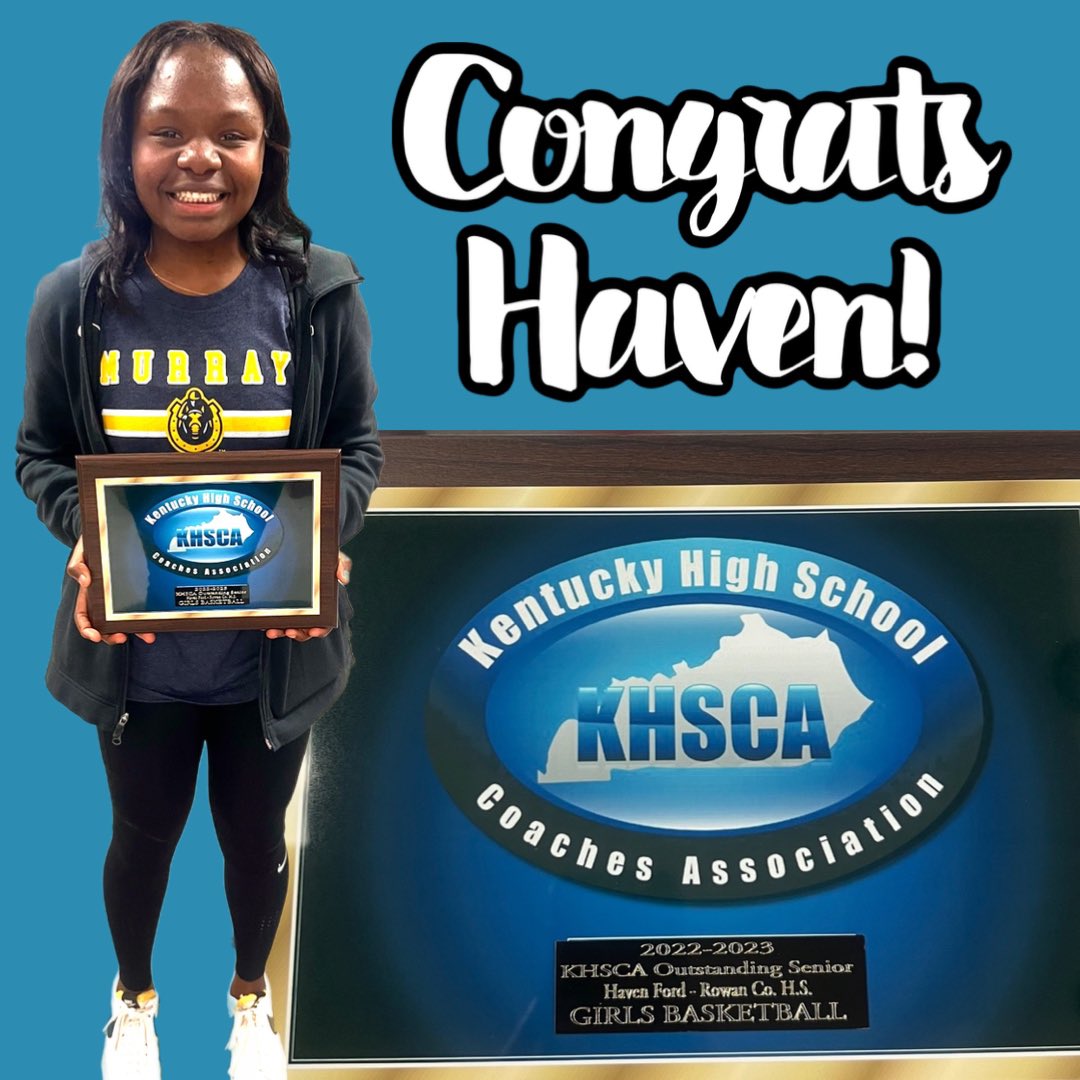 2022-23 KHSCA Outstanding Senior was awarded to HAVEN FORD!  <a href="/RowanSchools/">Rowan County Schools</a> <a href="/CoachStokes53/">MattStokes</a> <a href="/RacersWBB/">Murray State Women's Basketball</a> <a href="/KoolHitsSports/">Kool TV</a> <a href="/Mytowntvhd/">My Town TV</a> <a href="/PGHKentucky/">Prep Girls Hoops Kentucky</a> <a href="/riseupsports1/">Rise Up Sports Media</a> @BSpicerTV