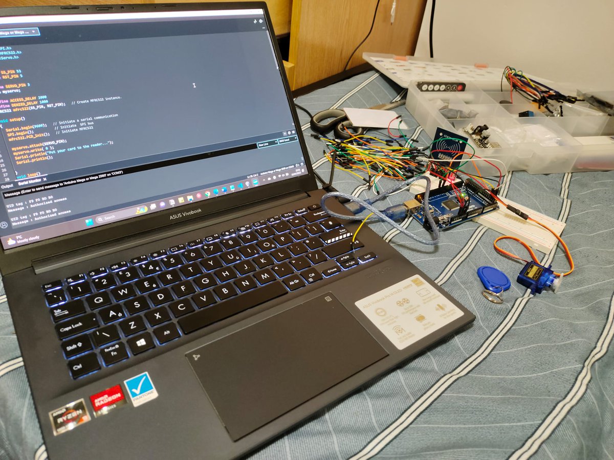 HomeGPT's tweet image. It's not messy, It's just creatively disorganized.
We have been working with RFID's for automated door mechanism.
#raspberrypi3 #arduino #rfidchip #rfid #robotics #realtimeembedded