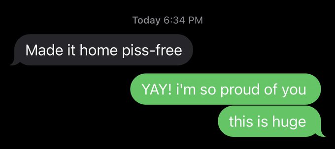 love being friends with my ex. today he texted me to let me know he made it home from his walk without