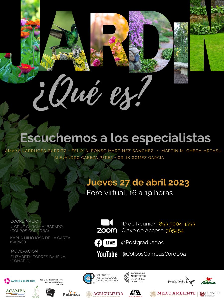 Colpos_Cordoba's tweet photo. Foro Virtual "JARDÍN: ¿Qué es? Escuchemos a los especialistas" en el marco de la #ENCUSP
🗓️ Jueves 27 de abril 16:00 a 19:00 horas
🔗 Acceso a sesión de Zoom: https://t.co/GMEy2uolQj...
🔴 Transmisión en vivo YouTube: https://t.co/deKn5OKBbL https://t.co/xcfBYtzfhV