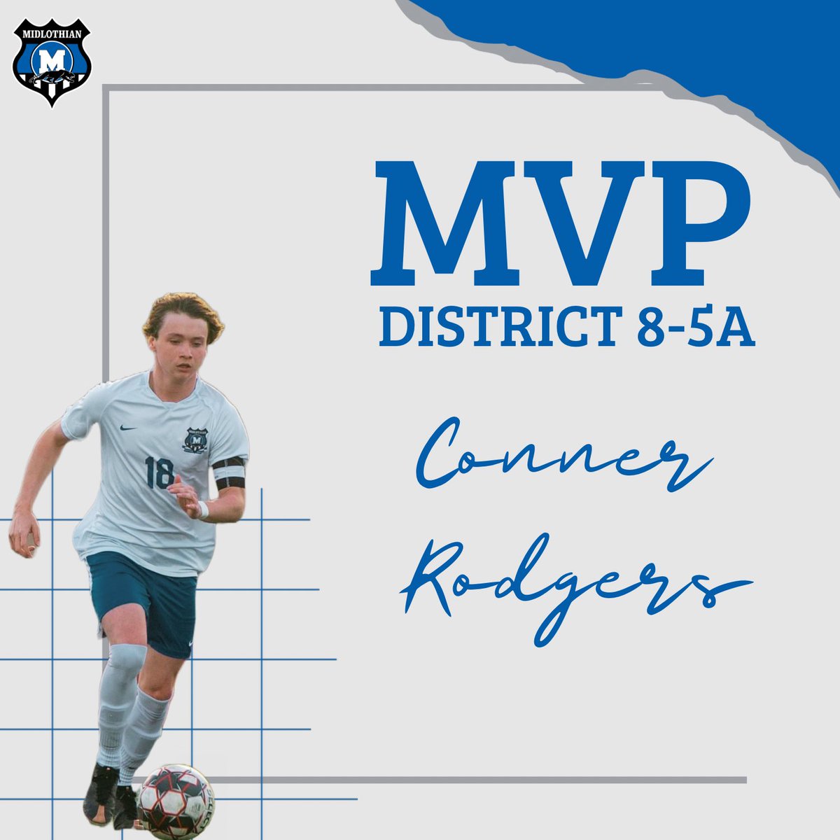 📣2023 8-5A District Superlatives 
🏅Most Valuable Player
⚽️<a href="/connerrodgers18/">conner</a> 
#misdproud 📸<a href="/Cjwann928/">Candi Wann</a> <a href="/MISD_Athletics/">Midlothian ISD Athletics</a> <a href="/MHSPanthers/">Midlothian High School</a> <a href="/MHSsoccerBC/">Midlothian High School Soccer</a> <a href="/Gosset41/">Brian Gosset</a> <a href="/SportsDayHS/">SportsDayHS</a> <a href="/STSports/">Star-Telegram Sports</a>
