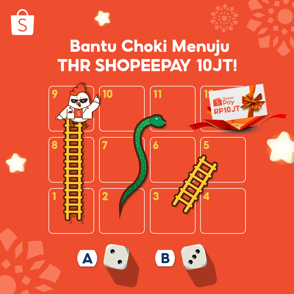 Sobat Shopee! Coba bantu Choki menuji THR ShopeePay 10 JUTA dong! Siapa tau, kamu yang mimin kirimin 😬