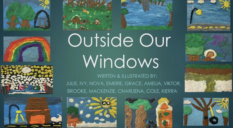 123keepsakes's tweet photo. Working on publishing a book created by talented grade 1&amp;2 junior artists. Their creations were inspired by the fabulous artist, @barbreidart and a story titled, “Outside My Window” by Linda Ashman #everychildisanartist #artmatters #plasticine https://t.co/Tlu9A3emo9