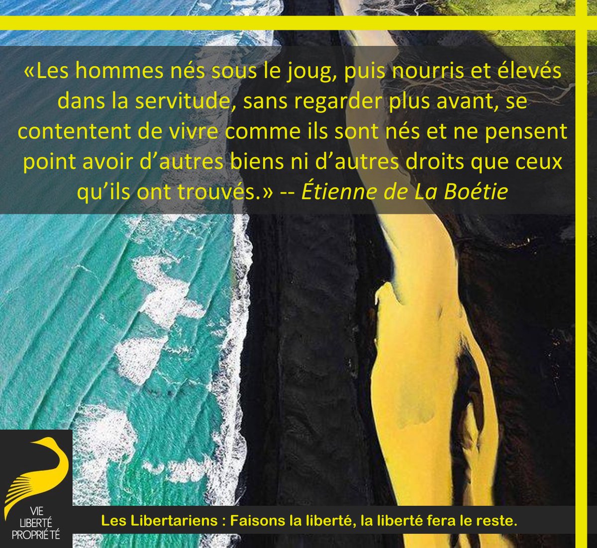 StephaneGeyres's tweet photo. Les hommes nés sous le joug, puis nourris et élevés dans la servitude, sans regarder plus avant, se contentent de vivre comme ils sont nés et ne pensent point avoir d’autres biens ni d’autres droits que ceux qu’ils ont trouvés.
libéral
#DroitNaturel #Asservis #Moutons #Révolte https://t.co/mJNhfmlsEi