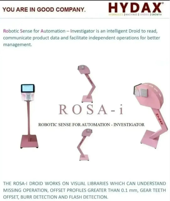 Robotic Sense for Automation – Investigator(ROSA-I) is an intelligent Droid to read, communicate product data and facilitate independent operations for better management. #hydraulics
#hydaxmachines
#hydaxdroids #new #product
#hydaxindia #automation