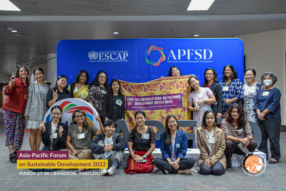 apwld's tweet photo. Winding up #APWLDatAPFSD2023 highlights! 📷
On March 27-30, @apwld #FeministDevelopmentJustice programme members & partners participated in #APFSD 2023 focusing on debt crisis, corporate control of #2030agenda narrative & the needed meaningful partnerships to achieve the goals. https://t.co/ponOd0lpcS