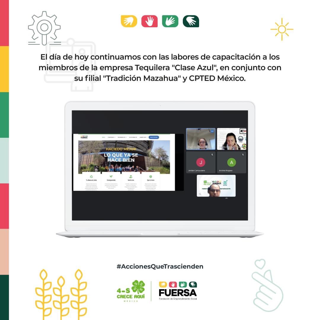 🍀 El día de hoy continuamos con las labores de capacitación a los miembros de la empresa Tequilera "Clase Azul", en conjunto con su filial "Tradición Mazahua" y CPTED México, 

¡Sigamos trabajando juntos por un futuro mejor y más seguro para todos!

#AccionesQueTrascienden