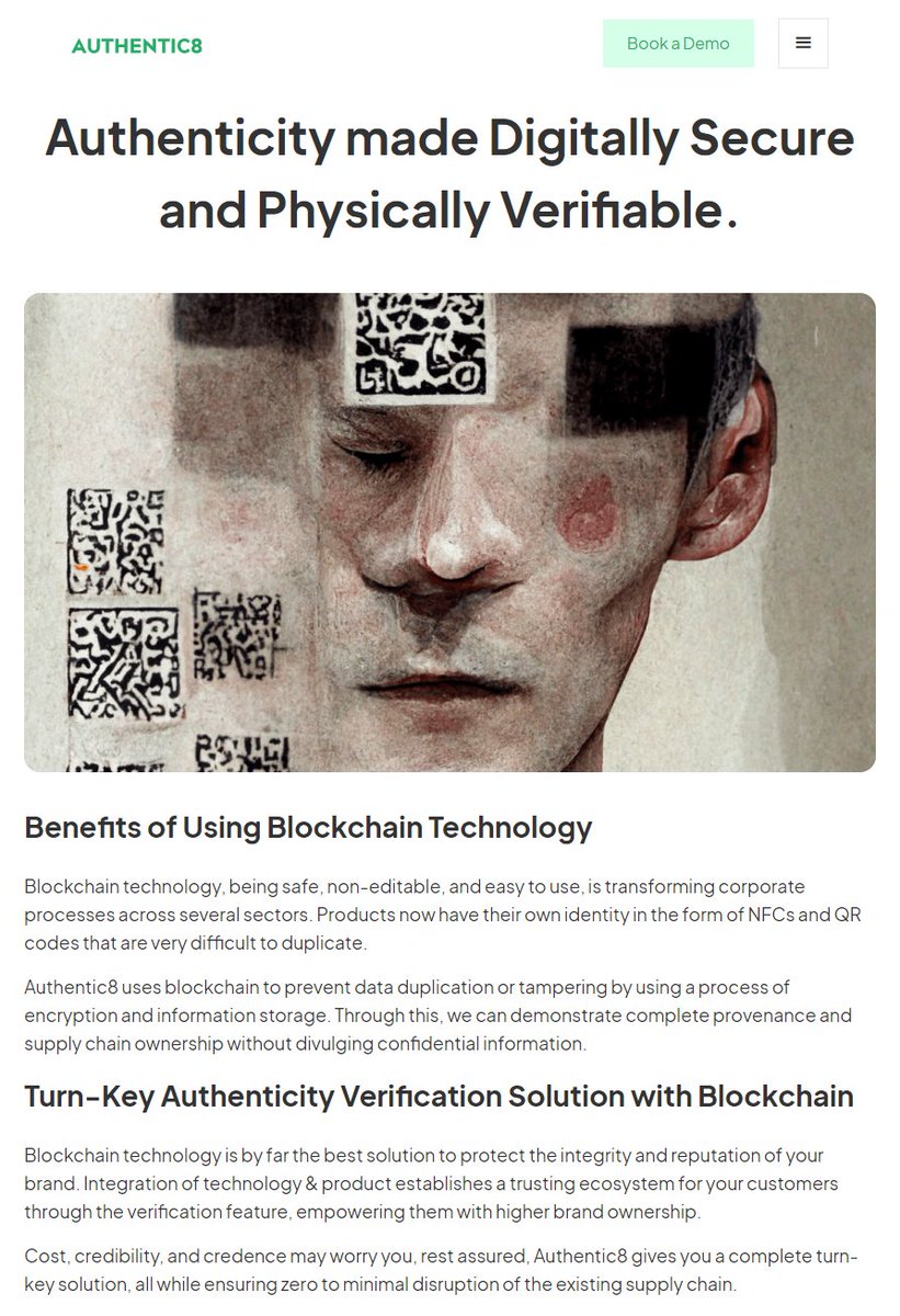 VeChain x Authentic8 ⛓️

"Authentic8 is using a combination of VeChain #NFC chips, #QR codes, and #blockchain to achieve #authentication, transparency, and traceability." 🤝

Learn More 👇
authentic8.tech/services/block…

#VeChain #Tech #ToolChain $VET #IoT #Bitcoin $BTC #NFTs #Security