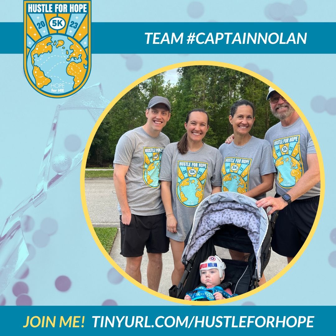 PGutsche's tweet photo. @HopeforHIE we completed our 5k in honor of our #CaptainNolan and all the other little fighters @rmvinson14 #hustleforhope #hopeforhie! https://t.co/atMLkBycf7