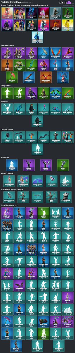 #Fortnite: Daily Item Shop for April 11th 2023
More details for each skin: skindb.co/fortnite/shop