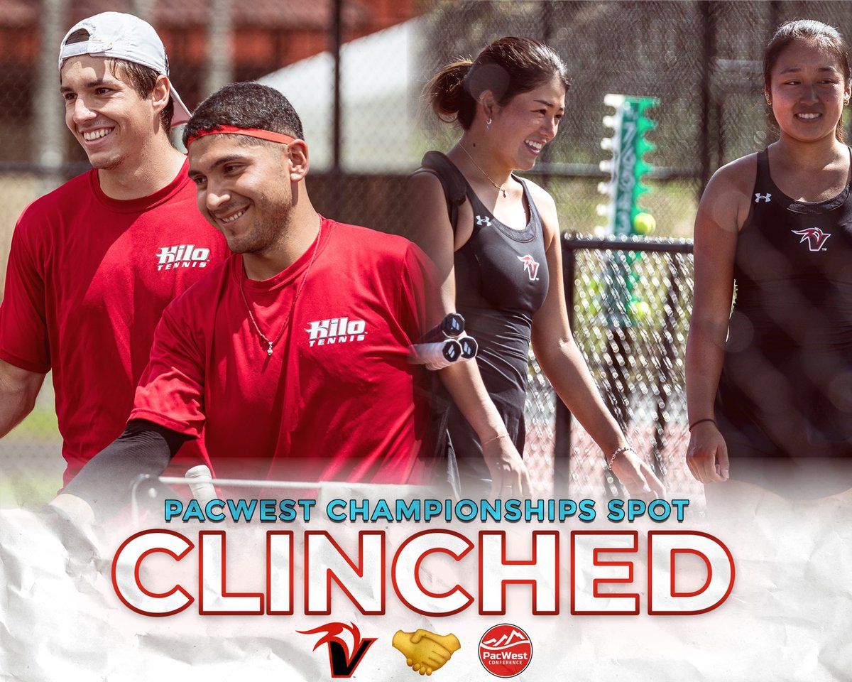 Final PacWest Conference tennis rankings were released today and both Hawai‘i Hilo men's and women's tennis teams are headed to Arizona for the PacWest Championships next week #ImuaVulcans 🌋 #D2MTEN #D2WTEN