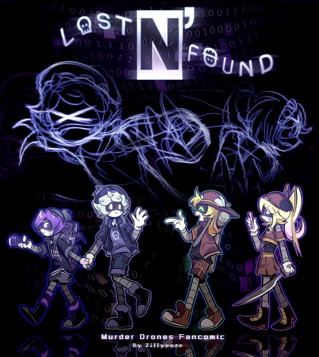 Zillyooze's tweet photo. I got too impatient and wanted to make a lil poster for my comic.. 
#murderdrones #murderdronesfanart #lostNfoundMD https://t.co/4IXfB2yaEB