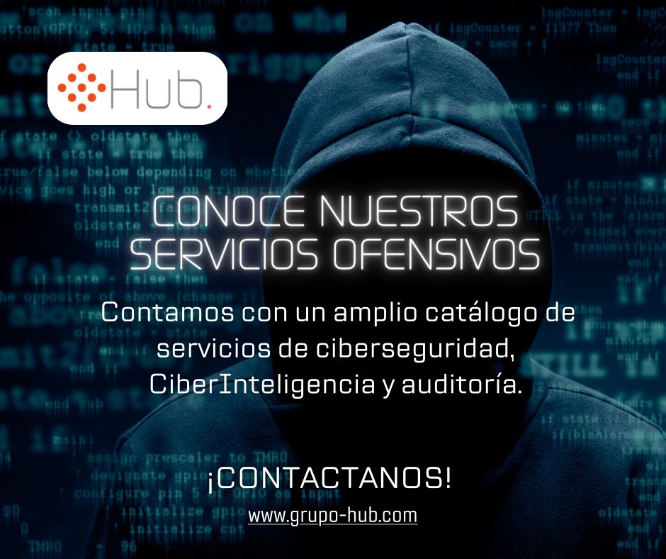 Grupo_Hub's tweet photo. Hub. proporciona un conjunto completo de servicios de pruebas de instrucción manuales y automatizados 😎🤌🏻

¡Explora nuestros servicios y contáctanos! 👩🏻‍💻

👉🏻 Pícale aquí para más información: https://t.co/rQat6geObS

#ciberseguridad #grupohub #servicios #capacitacionesonline https://t.co/c31UEFlJ44