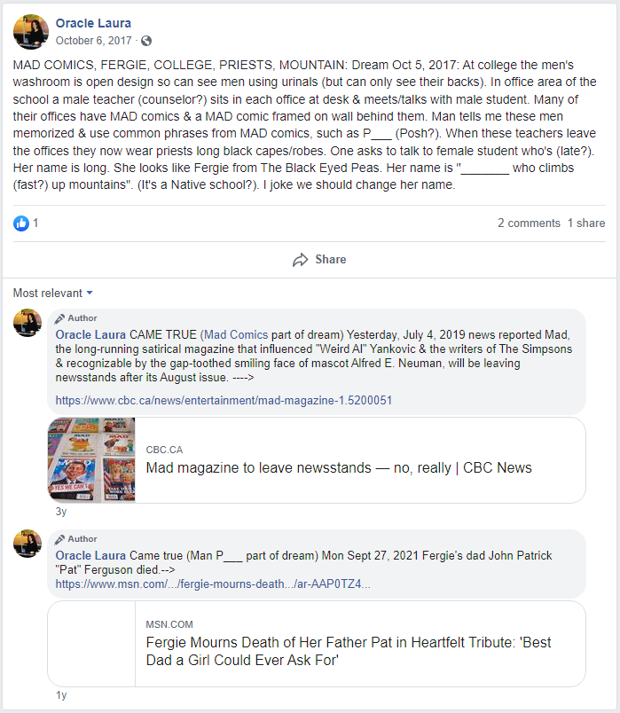 OracleLaura's tweet photo. Mad magazine cartoonist Al Jafee dead at age 102. It reminds me of when my MAD Magazine Oct 5, 2017 dream predicted the death of Fergie's dad.--> https://t.co/V2UZK01Xio #AlJafee #MadMagazine #Mad #MadComics #comics #cartoons #cartoonist #Artists #magazines #Fergie #RIPAlJafee https://t.co/sDl1FWLyGB