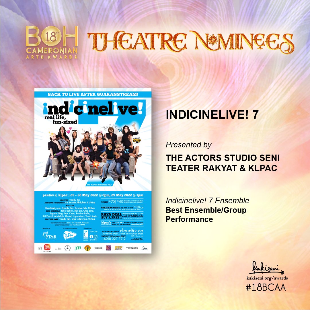 kakiseni's tweet photo. Semak senarai penuh calon-calon Anugerah Seni BOH Cameronian ke-18 di https://t.co/20bNzPIF19 #18bcaa #theatre #setiapadasenimu 
@thedailyseni @MuzikKita @muzikini @twt_muzik @musicaddicts_my @twt_gig @JuiceMy @ASWARA_official https://t.co/6TXlXZj9rx