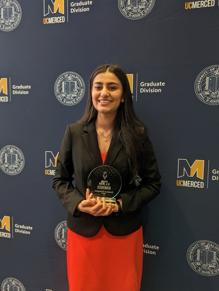 Congratulations to <a href="/ucmerced/">UC Merced</a>'s Grad Slam Champion Aneelman Brar! She will go on to compete in the UC #gradslam finals on May 5. 🎉👏🎉