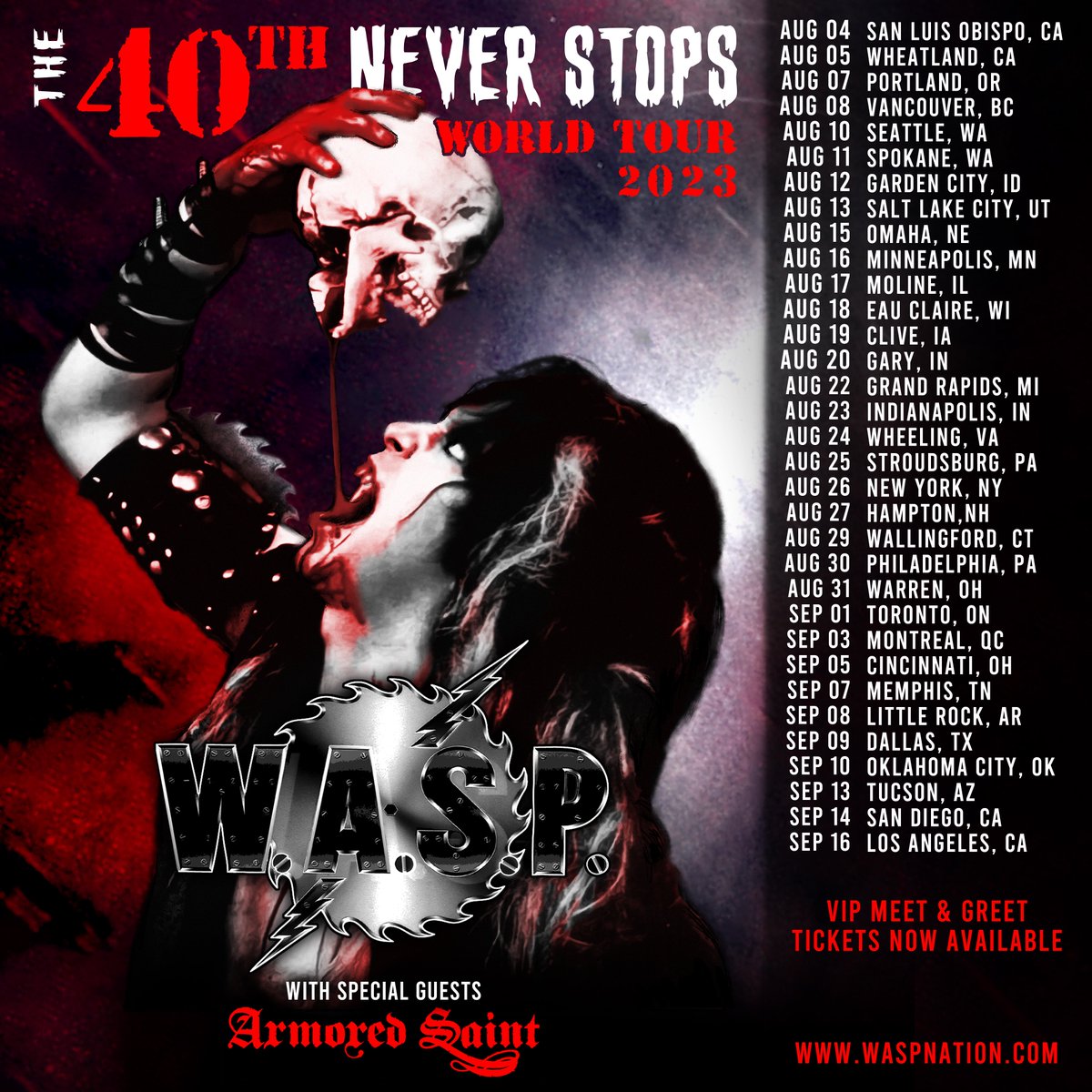Armored Saint (@thearmoredsaint) on Twitter photo ๐ค We're hitting the road again w our friends in <a href="/WASPOfficial/">W.A.S.P. Nation</a> for the 40th NEVER STOPS TOUR!
Tickets on sale April 14th w #ArmoredSaint Presale Wed. the 12th @ 10 AM local time using Password: DELIVER armoredsaint.com
VIP upgrades ON SALE TODAY national-acts.com/armoredsaint ๐ค We're hitting the road again w our friends in <a href="/WASPOfficial/">W.A.S.P. Nation</a> for the 40th NEVER STOPS TOUR!
Tickets on sale April 14th w #ArmoredSaint Presale Wed. the 12th @ 10 AM local time using Password: DELIVER armoredsaint.com
VIP upgrades ON SALE TODAY national-acts.com/armoredsaint