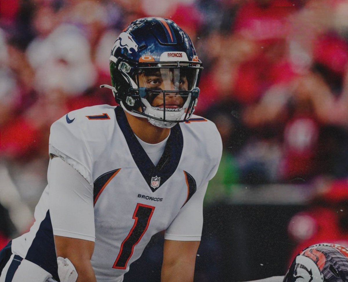 DestinyBroncos's tweet photo. Justin Fields has his first interview since arriving in Denver. The QB says he's excited for new beginnings with the camp QB battle between him and Matt Corral. 
@DestinyMaddenLG https://t.co/BwjSA8tgQ3