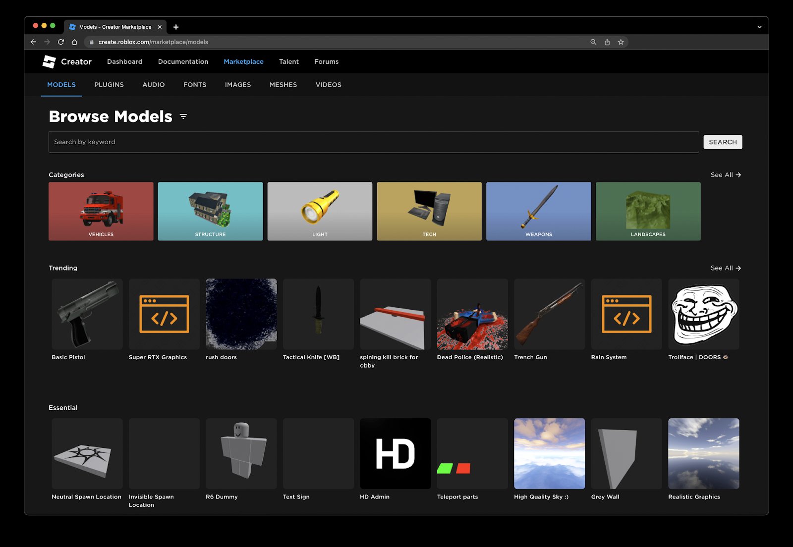 Bloxy News on X: #BloxyNews  #Roblox has made it so you can only view  FREE Models, Decals, Audio, etc in the Library. You can no longer view  items that are offsale. ->