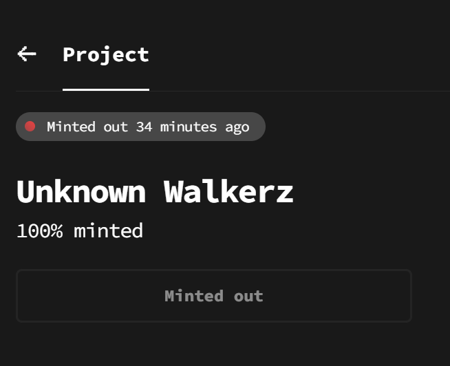 UnknownWalkerz's tweet photo. Sold out!! 
Thank you so much!!!!
Please share!!!
#UnknownWalkerz #mint #nft #NFTs #SoldOut @mintdotfun https://t.co/zsqbtlGdqc