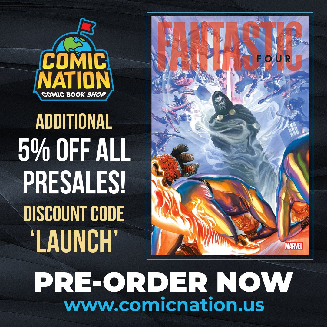 ComicNationUS's tweet photo. Hail, comic book fans! There has never been a better time to join #FOCnation! For the entire month of April, enjoy an ADDITIONAL 5% OFF ALL PRESALES with Discount Code LAUNCH! https://t.co/08fp6kAEKt

#foccomics #comics #marvel #marvelcomics #comicbook #comicbooks #doctordoom https://t.co/P3ZEuR3Uhi