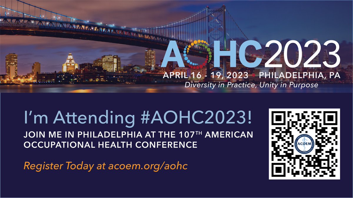 Charlene_Kotze's tweet photo. I'm attending, and presenting a poster: "Comparison of the Effect of Virtual vs In Person Medical Visits on Workers Compensation Soft Tissue Injury Claims." Come and have a look! #AOHC2023 #OccMed #OccHealth #OccDoc https://t.co/NZnkm2DiPt