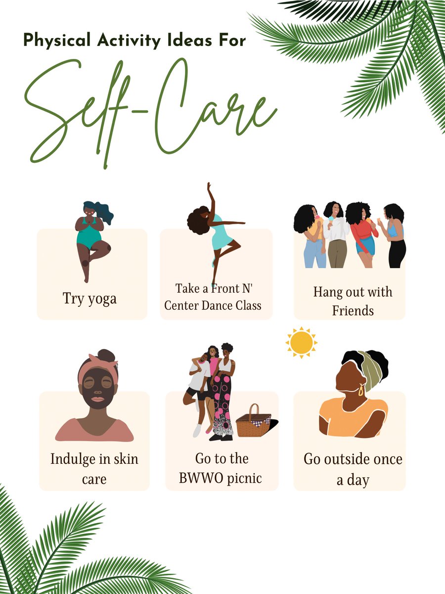 texasbwwo's tweet photo. To start off Wellness Week we have some self care tips and mindfulness exercises! Remember to make time for yourself and your health! 🤎 🖤  #texasbwwo #becausewematter https://t.co/z2aJaWxMBO