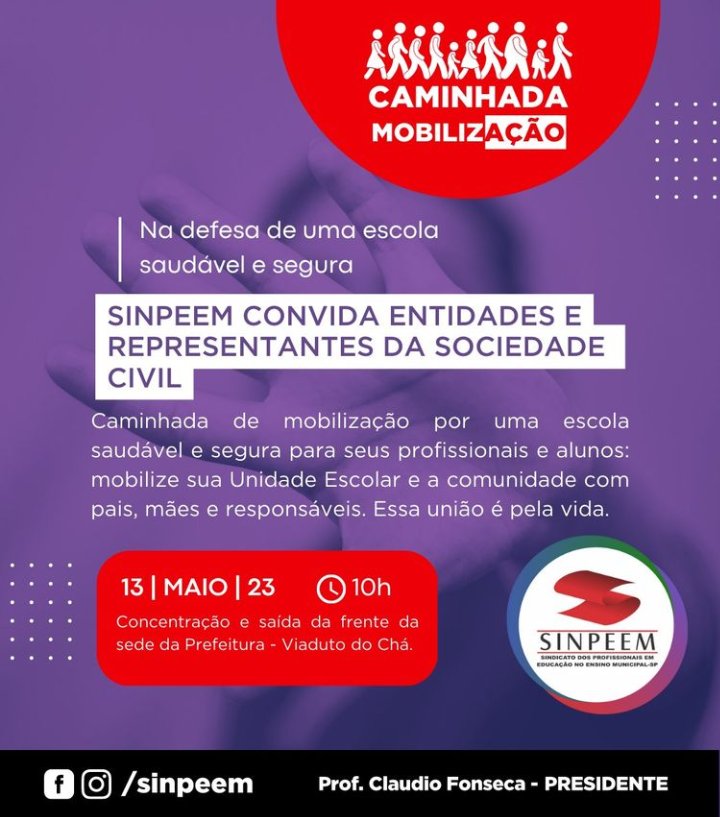 laurascisci1's tweet photo. Depois de semanas de silêncio desde a tragédia na vila Sônia e a repetição de outras pelo país o #Sinpeem finalmente arranjou uma data no seu calendário engessado pra chamar uma ação contra a violência nas escolas: 13 de maio, daqui mais de um mês.
Inacreditável https://t.co/W4tz0fIoQ6