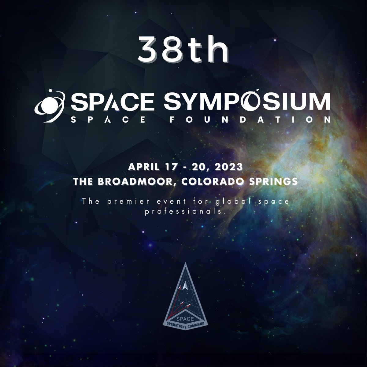 T-7 days until the Space Symposium 2023. Find us at booth 108 where we will be hosting a series of speakers from across SpOC to discuss and answer questions about how we generate, present and sustain combat-credible forces for a contested domain. #ViaVincimus