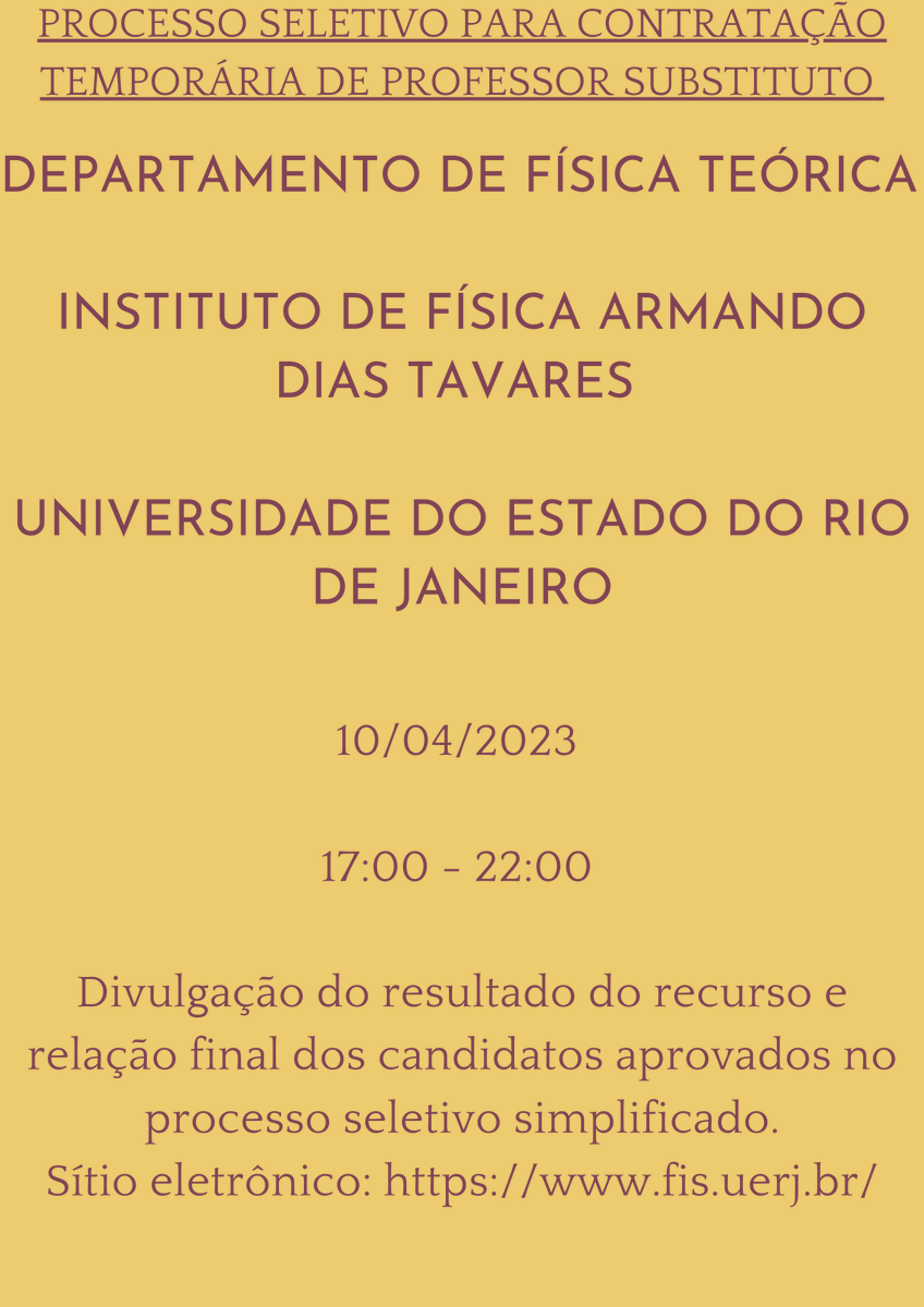 IFADT_UERJ's tweet photo. Divulgação do resultado do recurso e relação final dos candidatos aprovados no processo seletivo simplificado.
Sítio eletrônico: https://t.co/VdVvQmB6X1 https://t.co/5PvRPbpXbv
