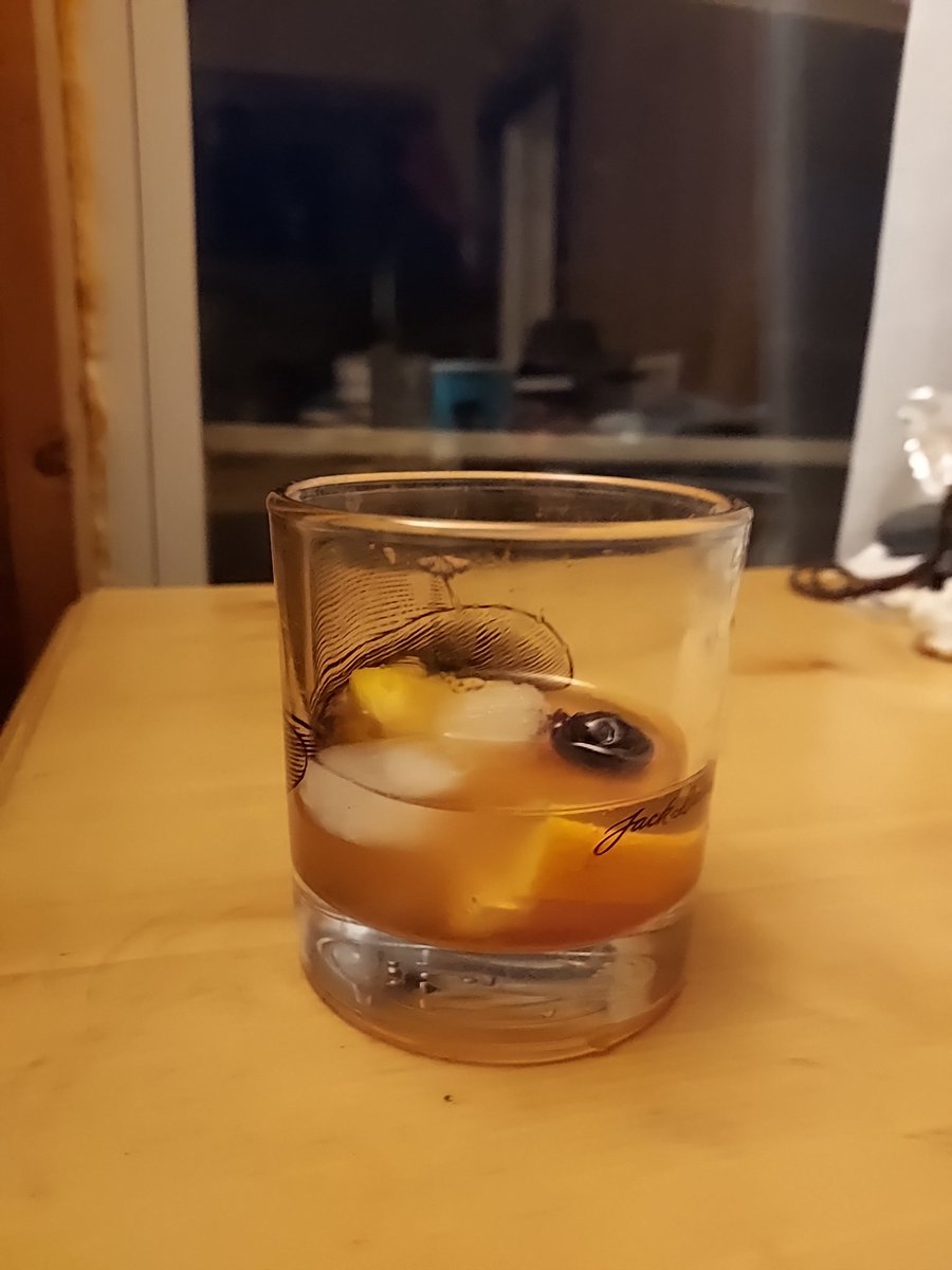 This evenings cocktail is a sour Wisconsin Old Fashioned with Squirt.  I used to keep a flask of Christian Brothers in my back pocket while picking apples. Took a couple years to discover it wasn't unique, I had just  gone native.