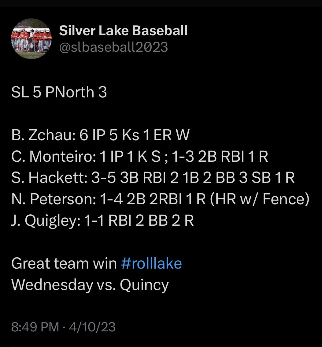 slbaseball2023's tweet photo. https://t.co/iSrmrKQ6Wv