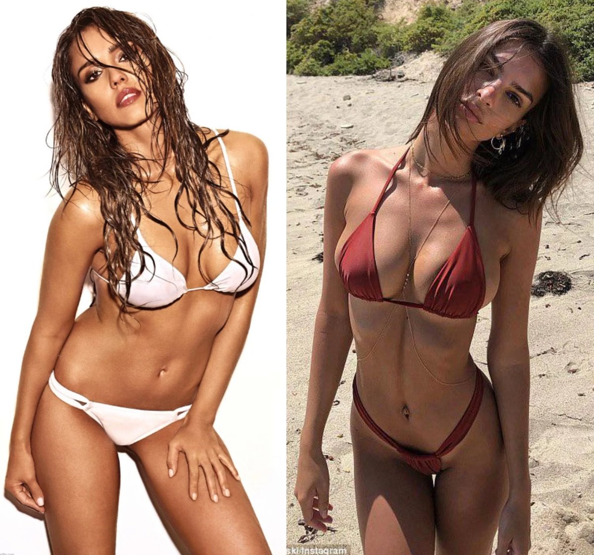 Grinder On Twitter Rt Elsafanpage Jessica Alba Vs Emily Ratajkowski Who Is Your Favorite 