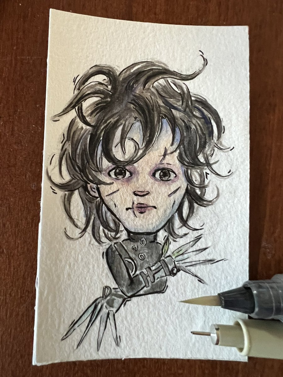 kemysworkshop's tweet photo. Little project: Johnny Depp as his character.
Something to keep me drawing and improving
#JohnnyDepp #edward #scissorhand #timburton #miniportrait #caricature #Watercolour #watercolor #portrait https://t.co/eRDiDJMT56