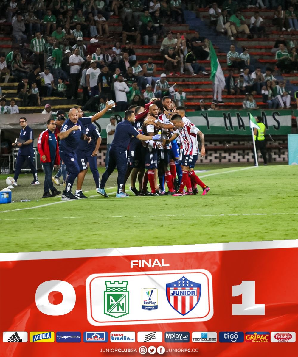 JuniorClubSA's tweet photo. ⌚▶️ |0-1| ¡Final!
Nacional 🆚 Junior

⚽️: Didier Moreno (69’)

#LigaBetPlayDimayor🏆
#VamosJunior🔴⚪🔵 https://t.co/v4CPMOt8ey