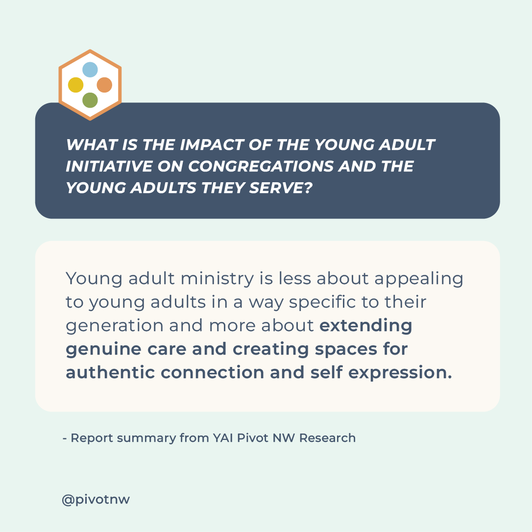 Curious about the impact of our Young Adult Initiative on congregations and young adults? It's all about genuine care and authentic connection. Check out our research report for more insights!
pivotnw.org/research (link in our bio) #youngadult #pivotnw#PNWRinformonday