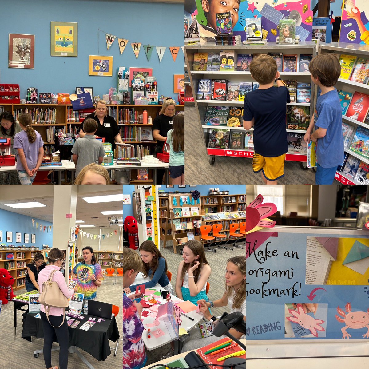 First day of Spring Book Fair <a href="/WoodridgeElem/">Woodridge</a>, including family hours/Literacy Night! Thanks to <a href="/mysapl/">San Antonio Public Library</a> Tobin branch Barbaraella and Lilliana for partnering to highlight programming and library card sign ups! Grateful for our parent volunteers and <a href="/AHHSmules/">AHHS Mules</a> who helped out, too!