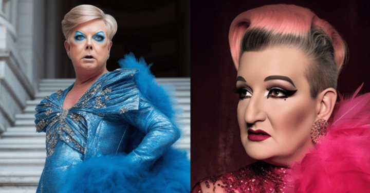 instinctmag's tweet photo. AI Transforms Today's Political Clowns Into Phenom Drag Queens https://t.co/SXHqLenvmn #FunnyCute #LaverneCox #desantis #Instagram #RuPaul https://t.co/OLftqeVSYI