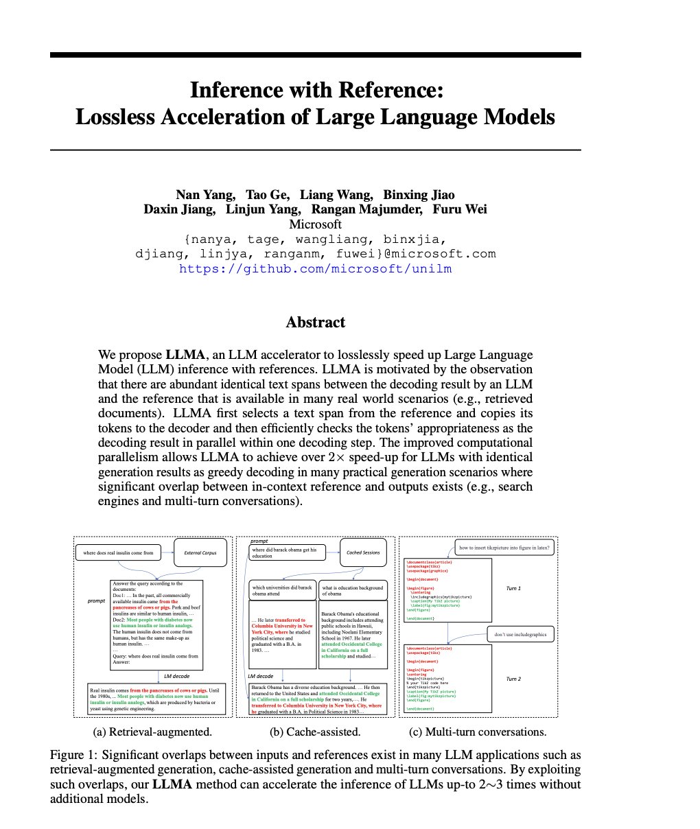 Ak on twitter inference with reference lossless acceleration of
