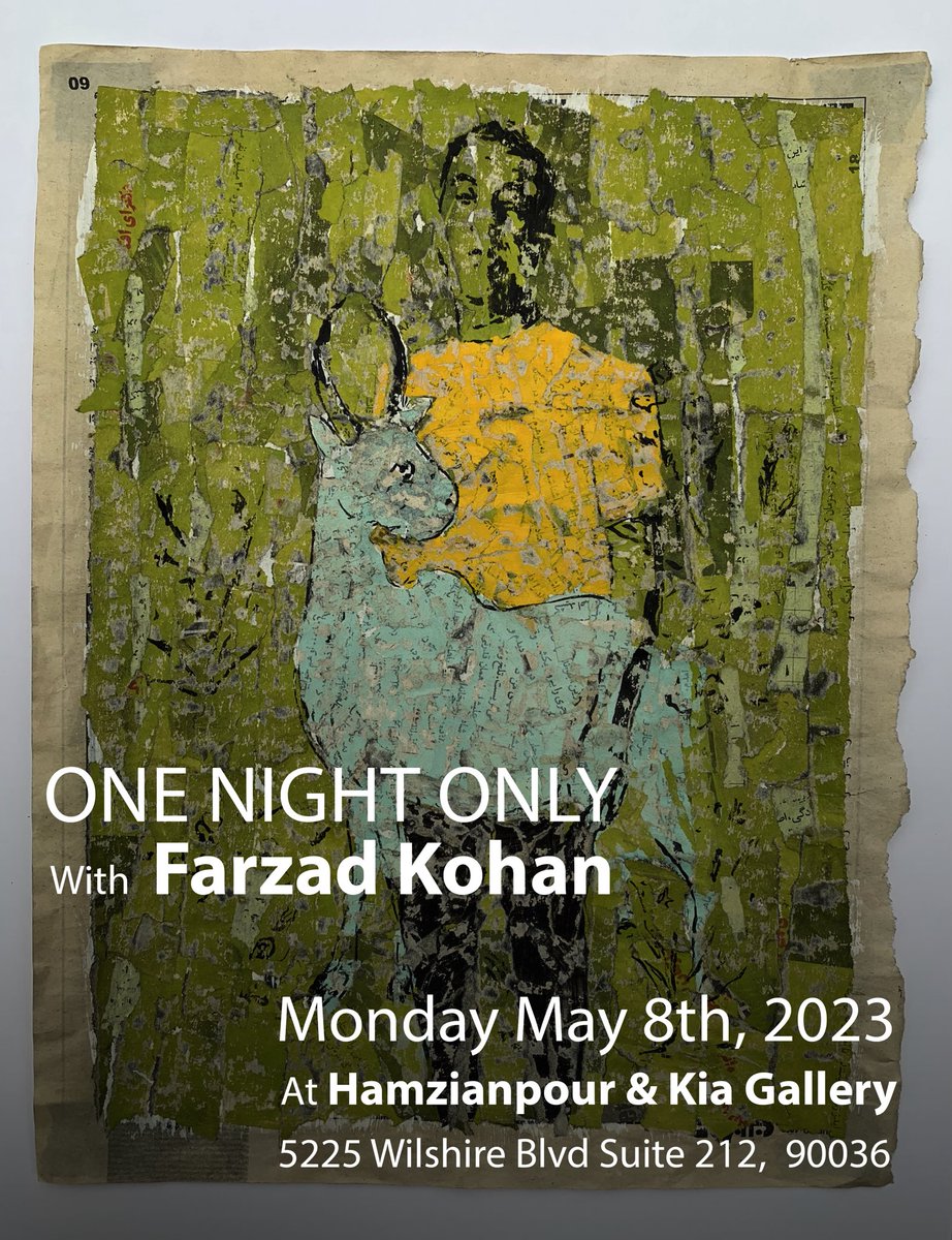 farzadkohan's tweet photo. Hey LA, you are all invited to my one night only art show . One Night Only with Farzad Kohan on May 8, 2023
#laartopenings #LAart #artshow #farzadkohan #laartscene https://t.co/343utk9hgB
