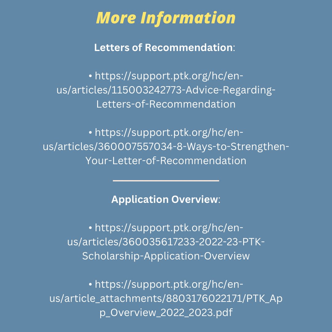 PsccPTK's tweet photo. Don’t forget that the deadline to apply for spring scholarship programs is May 15th! Read through the attached slides for more information about the application. #ptkscholarships #phithetakappa https://t.co/SescuFX6lg