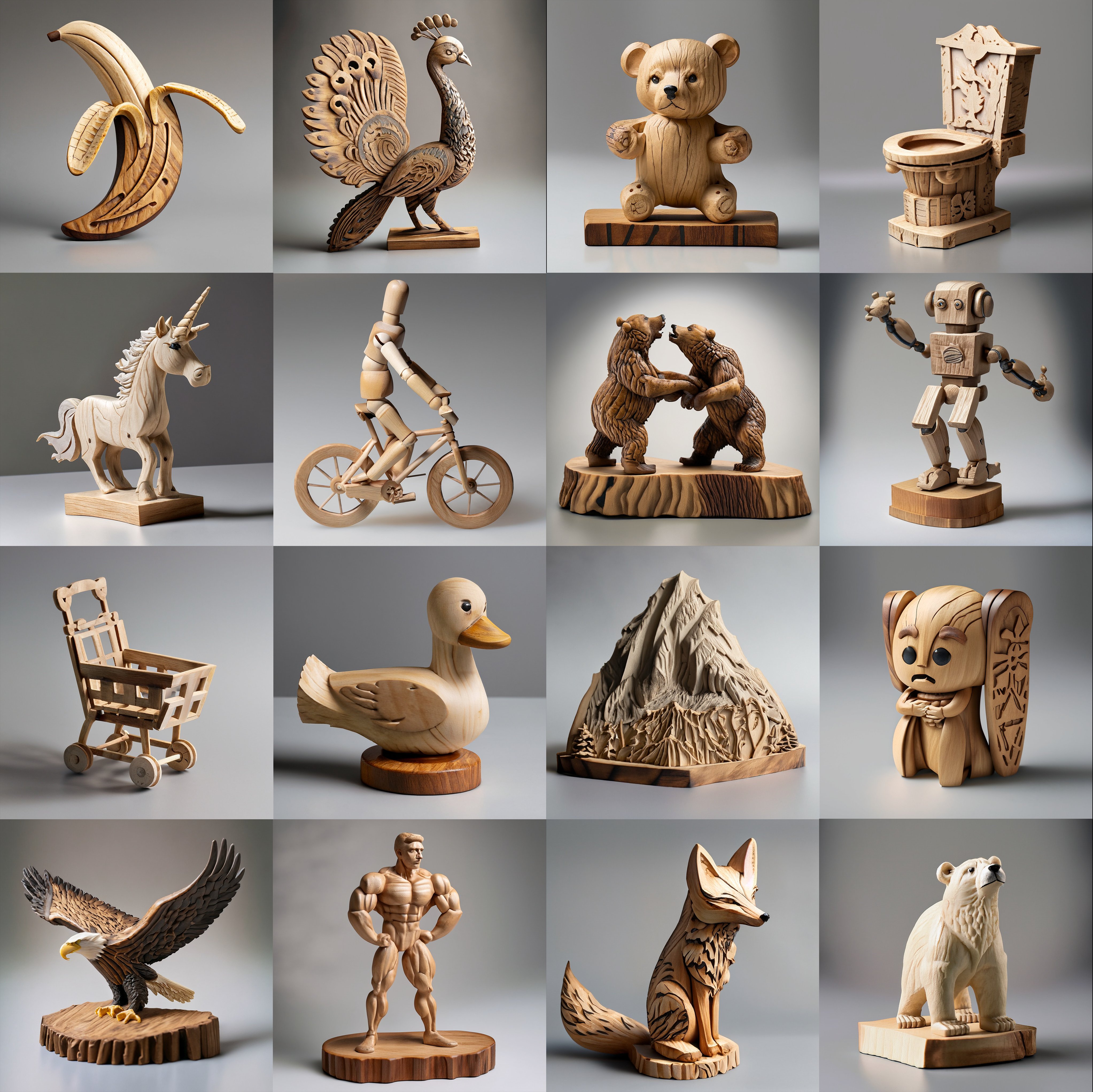 Lee Brimelow on X: "Tried creating some interesting wood carvings in  #AdobeFirefly. Again the consistency of the results were quite impressive.  Prompt structure was "balsa wood carving of [object] on a neutral