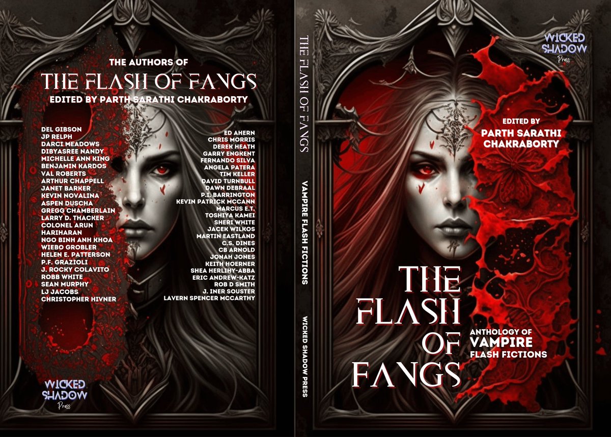 #CoverReveal of THE FLASH OF FANGS - Anthology of Vampire Flash Fictions
.
Releasing this month!
.
.
.
.
#BookRelease #BookBlurb #BooksWorthReading #BOOKERS #BookTwitter #BookLover #BookBoost #Horror #vampire #vampirestories #theflashoffangs #Fiction #WickedShadowPress #BookNerd